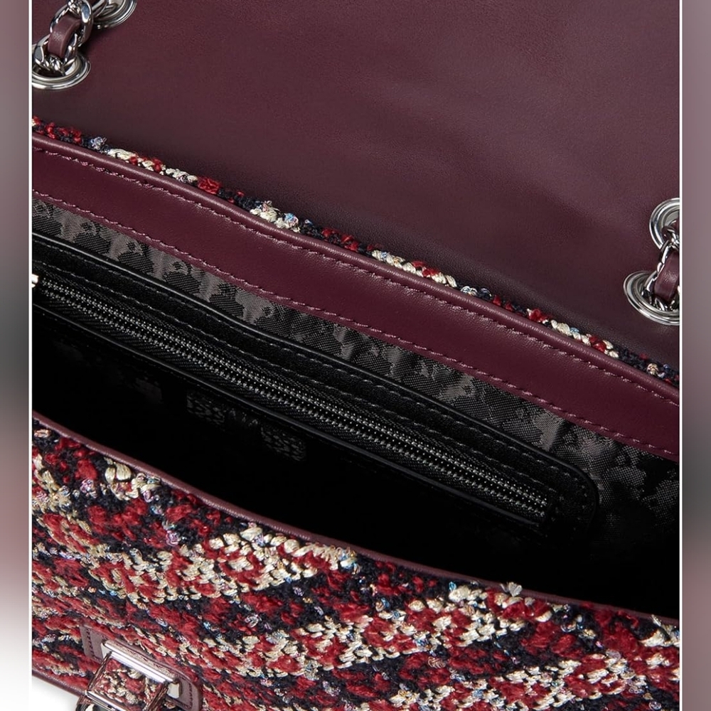 🪷💐NWT Authentic Karl Lagerfeld Paris Medium Agyness Tweed shoulder bag🪷💐 - Picture 3 of 11